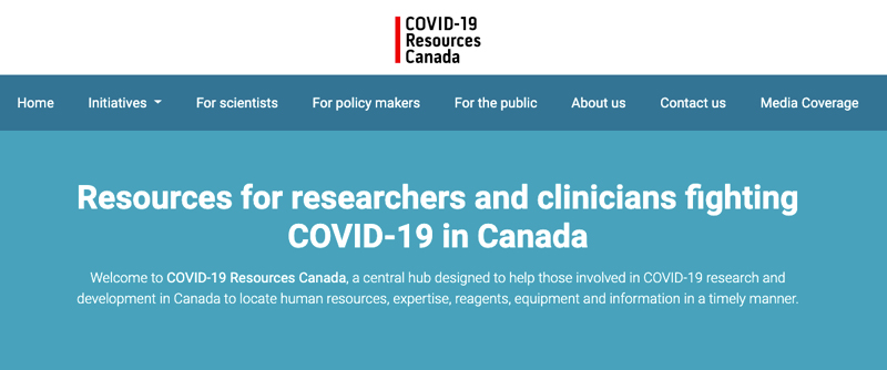 COVID-19 Resources Canada's logo and mission statement
